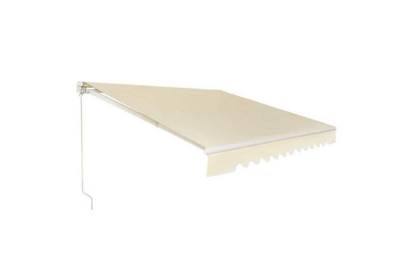 KOMFOTTEU Markise Gelenkarmmarkise mit Handkurbel 5 °-35 ° einstellbarer Winkel von KOMFOTTEU