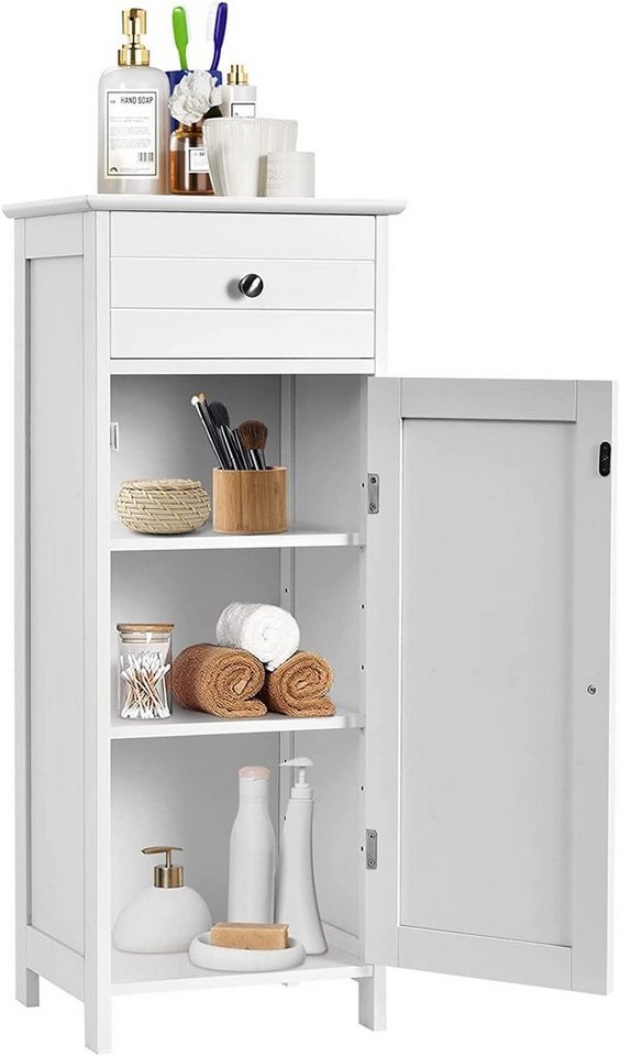 KOMFOTTEU Midischrank Badschrank mit Schublade, 30 x 35 x 87 cm von KOMFOTTEU