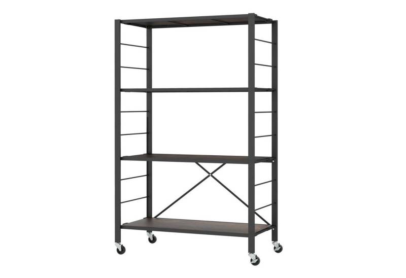 KOMFOTTEU Regal, klappbares Servierwagen mit verstellbaren Etagen & Kippsicherung von KOMFOTTEU