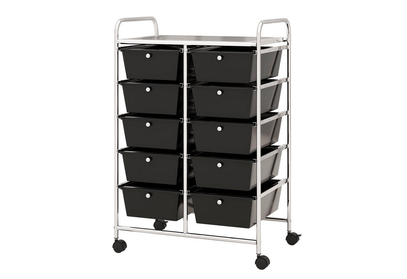 KOMFOTTEU Rollwagen Rollcontainer, mit 10 Schubladen stapelbar, 65,5 x 37 x 87 cm von KOMFOTTEU