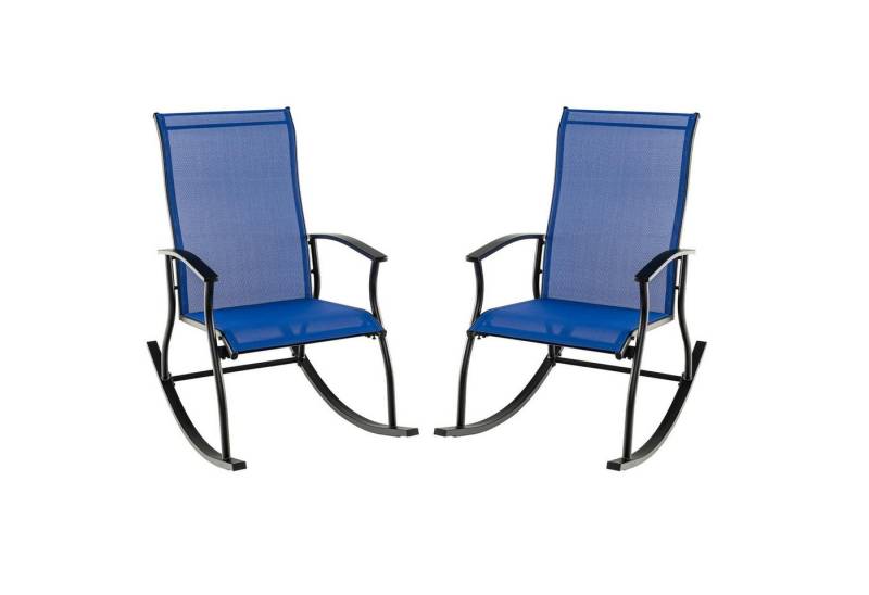 KOMFOTTEU Schaukelstuhl (2er Set), Gartenstuhl mit Metallrahmen bis zu 150kg von KOMFOTTEU