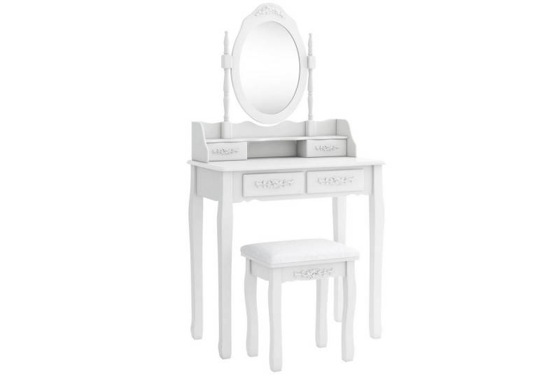 KOMFOTTEU Schminktisch mit Hocker (Set), Kosmetiktisch mit Spiegel von KOMFOTTEU