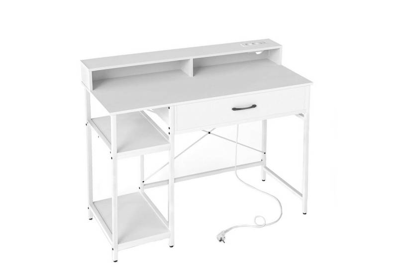 KOMFOTTEU Schreibtisch, Computertisch mit abnehmbaren Regal, integrierter Ladestation KOMFOTTEU Schreibtisch, Computertisch mit abnehmbaren Regal, integrierter Ladestation von KOMFOTTEU