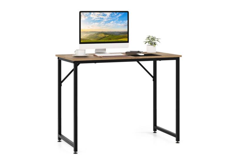 KOMFOTTEU Schreibtisch, Computertisch mit robustem Metallrahmen 100x50x77cm von KOMFOTTEU