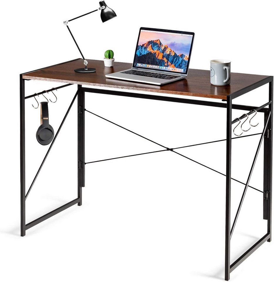 KOMFOTTEU Schreibtisch Computertisch, Bürotisch Arbeitstisch klappbar, 100x50x75cm von KOMFOTTEU