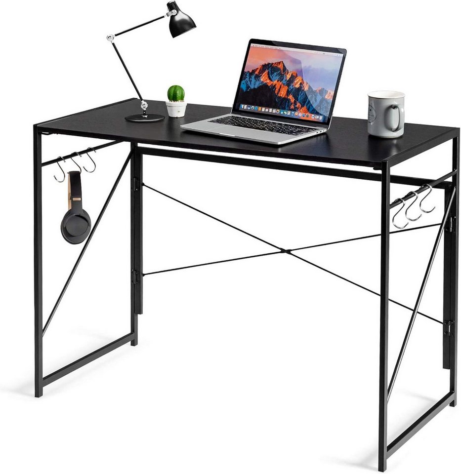 KOMFOTTEU Schreibtisch Computertisch, Bürotisch Arbeitstisch klappbar, 100x50x75cm von KOMFOTTEU