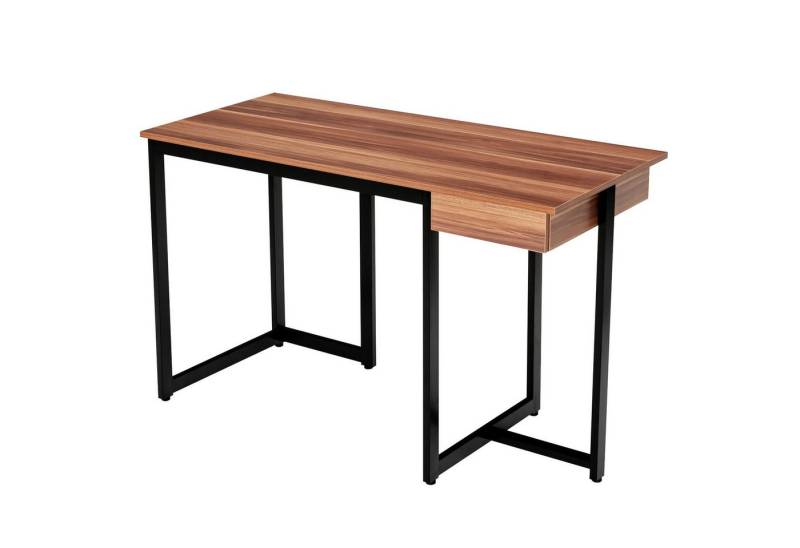 KOMFOTTEU Schreibtisch Computertisch, mit Metallrahmen & Fußpolstern, 120 × 55 cm von KOMFOTTEU