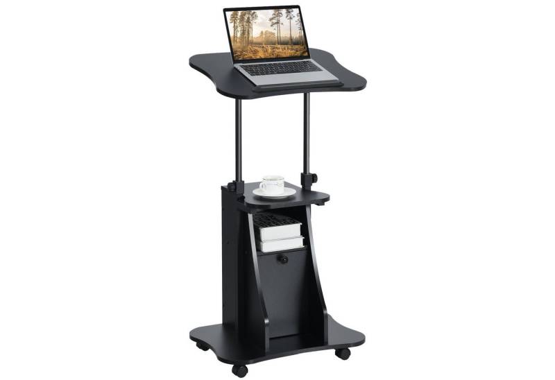 KOMFOTTEU Schreibtisch Stehtisch, höhenverstellbar&tragbar, neigbarer Tischplatte und Stange von KOMFOTTEU