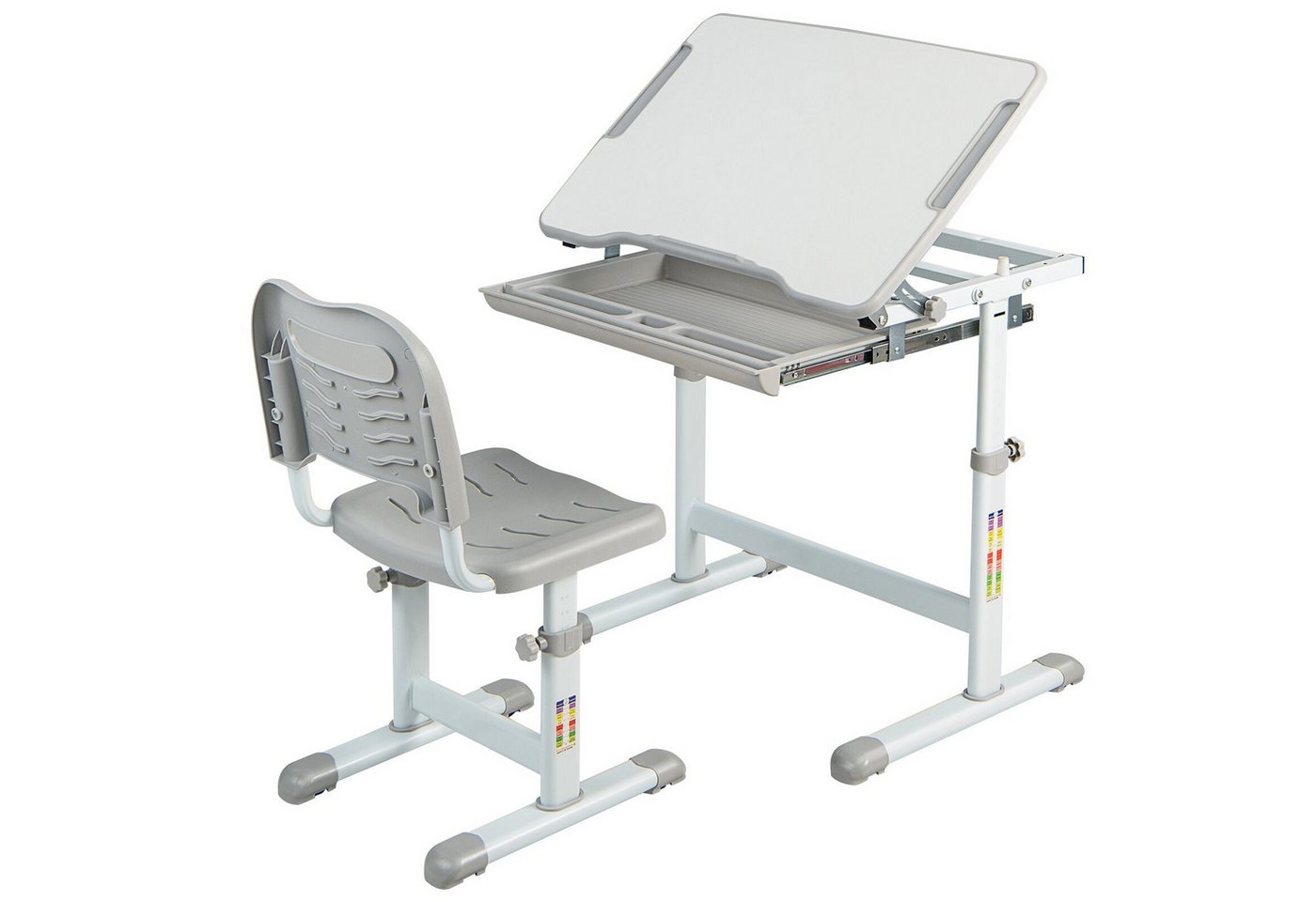 KOMFOTTEU Schreibtisch mit Stuhl (Set), höhenverstellbare & neigbare Tischplatte von KOMFOTTEU