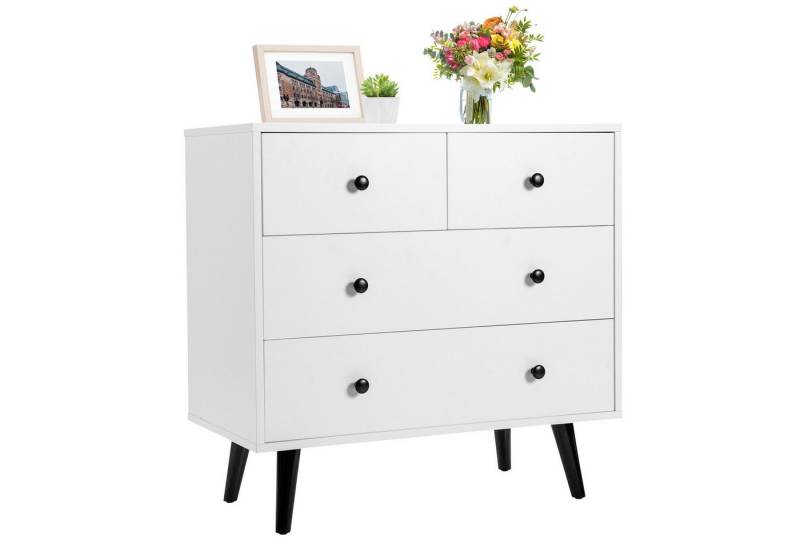 KOMFOTTEU Sideboard, Kommode mit 4 Schubladen mit Kippschutz & praktische Griffe von KOMFOTTEU