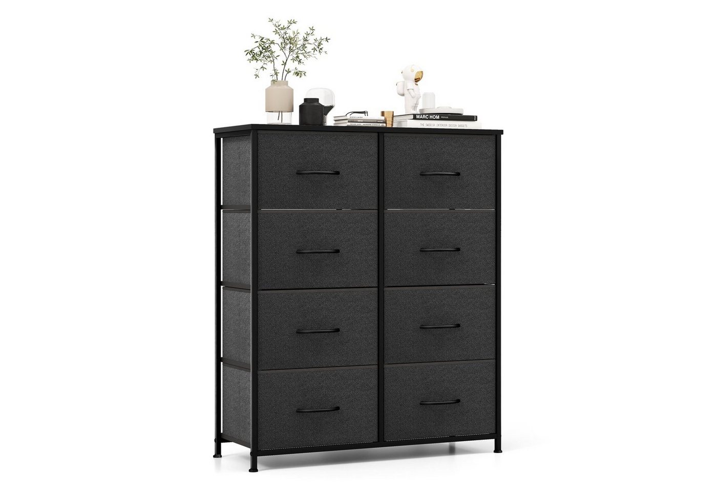 KOMFOTTEU Sideboard, mit 8 Stoffschubladen, 80 × 30 × 92cm von KOMFOTTEU