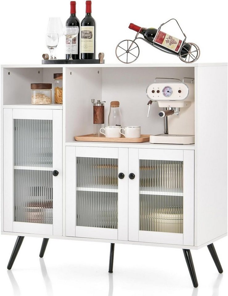 KOMFOTTEU Sideboard Beistellschrank, kippsicheres Design,mit 3 Türen von KOMFOTTEU