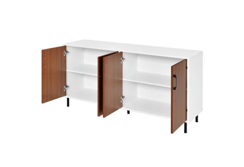 KOMFOTTEU Sideboard Kommode, mit 4 Ablagen,mit Metallfüßen & Kippversicherung von KOMFOTTEU