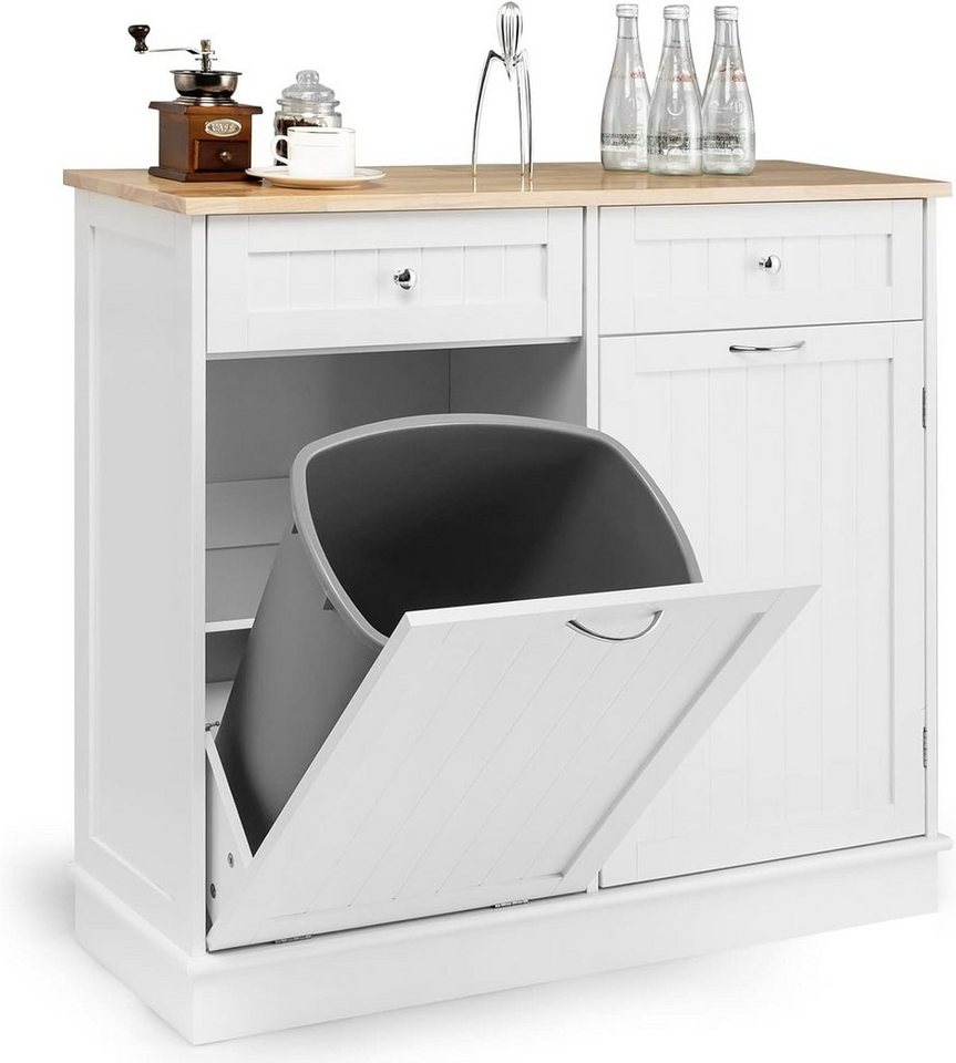 KOMFOTTEU Sideboard Küchenschrank, mit großer Arbeitsplatte & 2 Schubladen von KOMFOTTEU