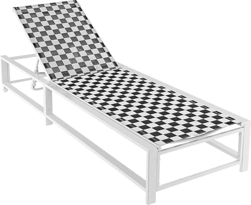 KOMFOTTEU Sonnenliege mit Rollen, Gartenliege mit 5-Fach Verstellbarer Rückenlehne, Liegestuhl klappbar aus atmungsaktivem Stoff mit Metallrahmen, Terrassenliege bis 180 kg, 200 x 68 x 104 cm von KOMFOTTEU