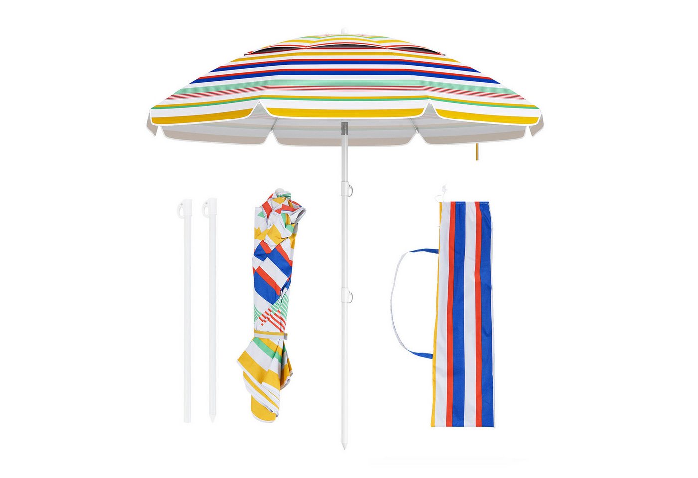 KOMFOTTEU Sonnenschirm, Strandschirm Gartenschirm mit UPF 50+ von KOMFOTTEU