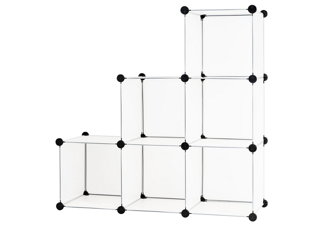 KOMFOTTEU Standregal Würfelregal, mit 6 Cubes, Metallgestell & Hammer, 94,5 x 31,5 x 94,5 cm von KOMFOTTEU