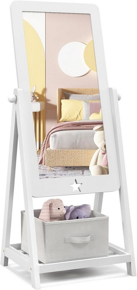 KOMFOTTEU Standspiegel Kinder, mit verstellbarem Winkel, 45 x 40 x 112cm von KOMFOTTEU