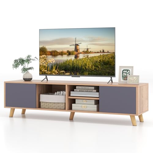 KOMFOTTEU TV-Schrank Fernsehschrank Holz, moderner TV-Tisch mit offenem Regal, Fernsehtisch Lowboard mit Kabelführungsöffnung für Fernseher bis 65 Zoll, 134 x 30 x 43 cm KOMFOTTEU TV-Schrank Fernsehschrank Holz, moderner TV-Tisch mit offenem Regal, Fernsehtisch Lowboard mit Kabelführungsöffnung für Fernseher bis 65 Zoll, 134 x 30 x 43 cm von KOMFOTTEU