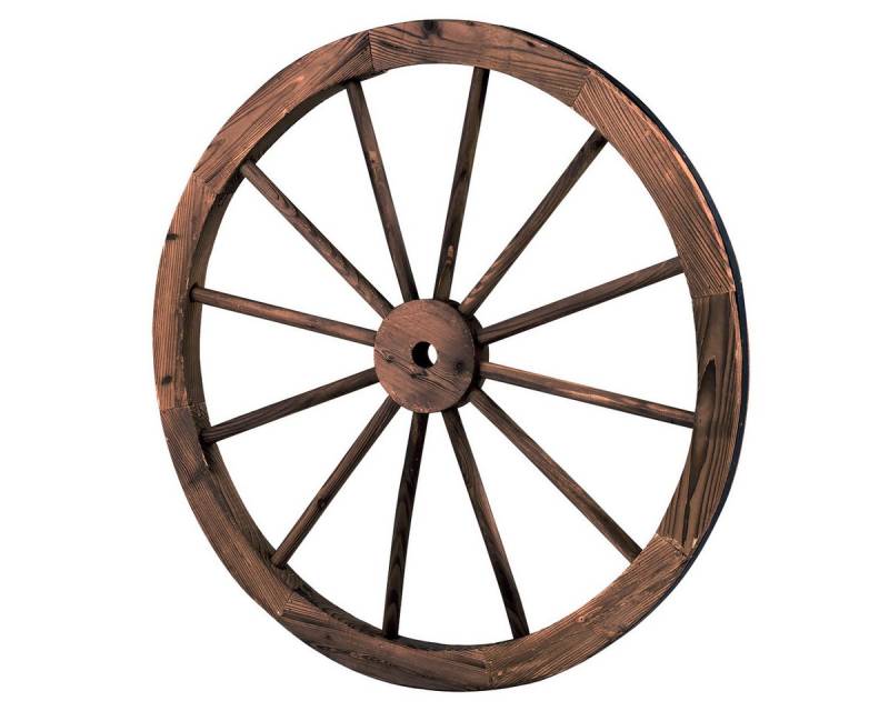 KOMFOTTEU Wanddekoobjekt Wagenrad (2 St), aus Tannenholz, 76 x 76 x 3,5 cm von KOMFOTTEU