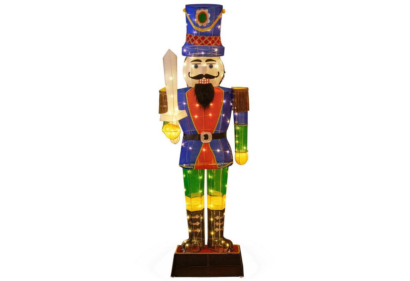 KOMFOTTEU Weihnachtsfigur, LED Nussknacker Figur Weihnachtsdeko von KOMFOTTEU