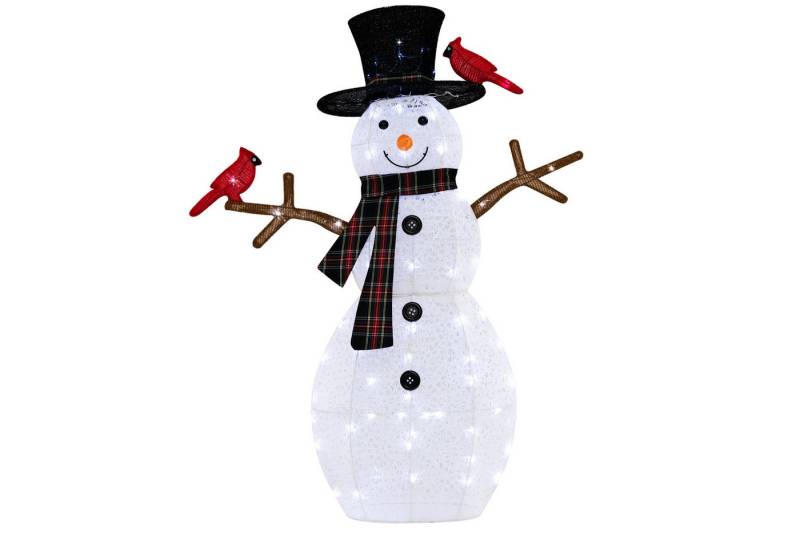 KOMFOTTEU Weihnachtsfigur, mit 70 kaltweißen LED-Lichtern, 127cm LED Schneemann von KOMFOTTEU