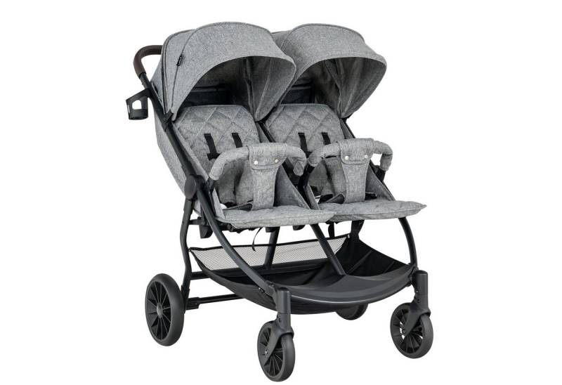 KOMFOTTEU Zwillingswagen Geschwisterwagen, mit verstellbare Sonnenverdeck & Fußstützen von KOMFOTTEU