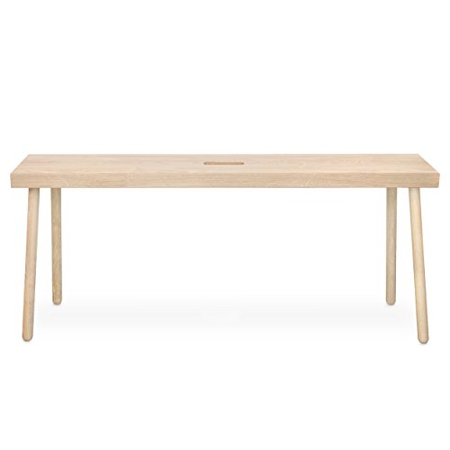 KOMMOD - LÄSSIGE FURNITURE Holzbank BAENKK, Eiche Natur, 47 x 110 x 20 cm, Sitzbank aus Massivholz, Designbank, Sitzbank ohne Lehne, Garderobenbank, Flurbank von KOMMOD - LÄSSIGE FURNITURE