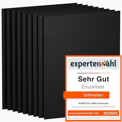 KOMOTO® BBQ Grillmatte 50x40 cm I Extra Dick I Für Gasgrill und Holzkohle (9er Set) von KOMOTO