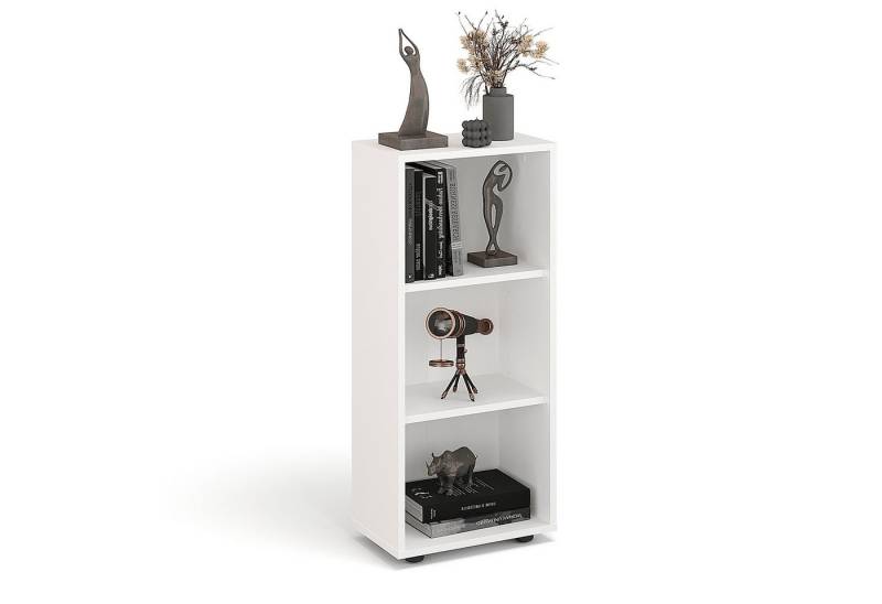 KOMTO Bücherregal Lumo 40 cm Weiß Regal mit 3, 4 or 6 Ebenen und Höhenverstellbare, Regale Standregal Aufbewahrungsregal Bookshelf von KOMTO