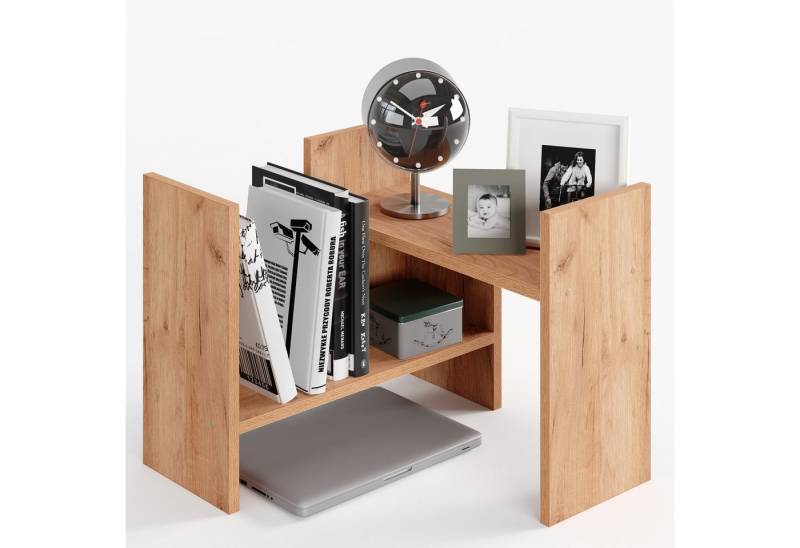 KOMTO Bücherregal Shelf K Tischregal Schreibtisch Aufsatzregal Desktop Regal Klein, Küchenregal Stehend für Arbeitsplatte 51-97 х 20 х 40 cm von KOMTO