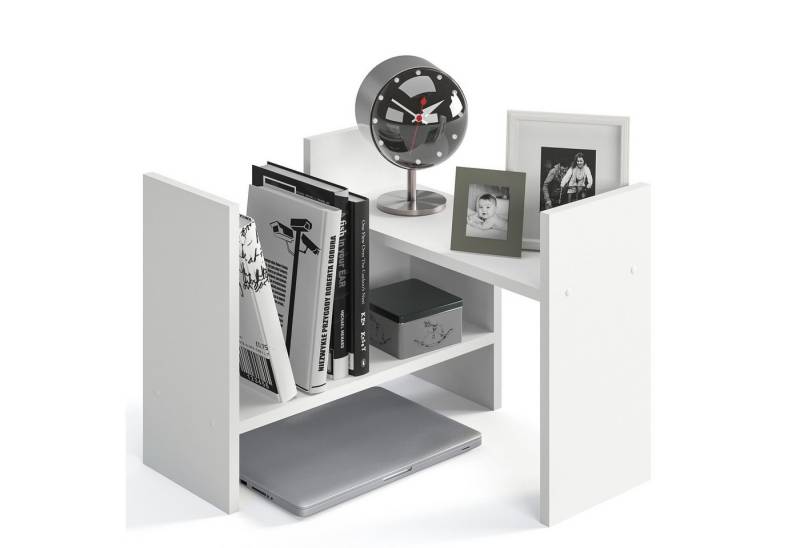KOMTO Bücherregal Shelf K Tischregal Schreibtisch Aufsatzregal Desktop Regal Klein, Küchenregal Stehend für Arbeitsplatte 51-97 х 20 х 40 cm von KOMTO