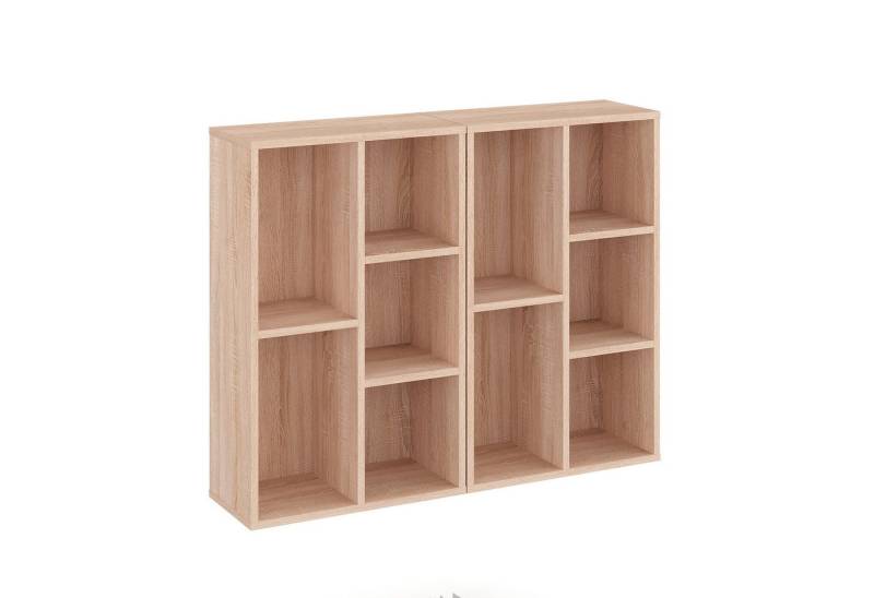KOMTO Bücherregal Sola Weiß Bücherschrank Regal Schmal mit 5, 7, Fächern für Wohnzimmer, 10-tlg., Kinderzimmer, Schlafzimmer, Book Shelf 50B x 24T x 106H cm von KOMTO
