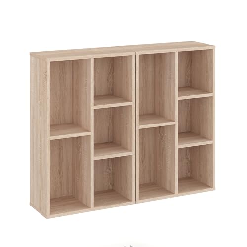 KOMTO Bücherregal Sonoma Eiche 2er Set - Bücherschrank Regal Schmal mit 5 Fächern für Wohnzimmer, Kinderzimmer, Schlafzimmer | Book Shelf Sola 50B x 24T x 80H cm KOMTO Bücherregal Sonoma Eiche 2er Set - Bücherschrank Regal Schmal mit 5 Fächern für Wohnzimmer, Kinderzimmer, Schlafzimmer | Book Shelf Sola 50B x 24T x 80H cm von KOMTO