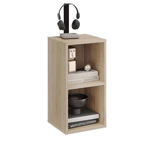 KOMTO Bücherregal Sonoma Eiche – Regal mit 2 Fächern, Würfelregal, Standregal Schmal für Wohnzimmer, Kinderzimmer, Schlafzimmer | Nubo Cube Regal 31,4 x 60,8 x 29 cm KOMTO Bücherregal Sonoma Eiche – Regal mit 2 Fächern, Würfelregal, Standregal Schmal für Wohnzimmer, Kinderzimmer, Schlafzimmer | Nubo Cube Regal 31,4 x 60,8 x 29 cm von KOMTO