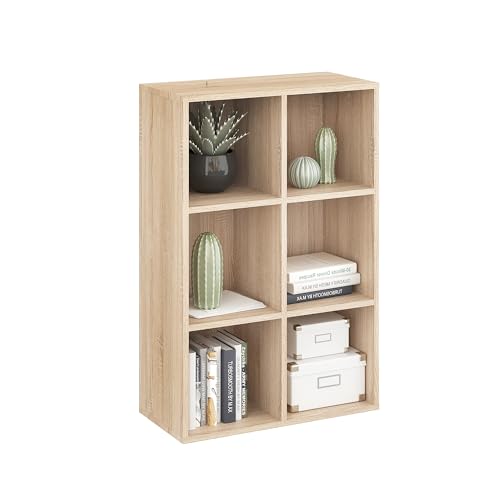 KOMTO Bücherregal Sonoma Eiche – Regal mit 6 Fächern, Würfelregal, Standregal für Wohnzimmer, Kinderzimmer, Schlafzimmer | Cube Regal 61 x 92 x 29 cm KOMTO Bücherregal Sonoma Eiche – Regal mit 6 Fächern, Würfelregal, Standregal für Wohnzimmer, Kinderzimmer, Schlafzimmer | Cube Regal 61 x 92 x 29 cm von KOMTO