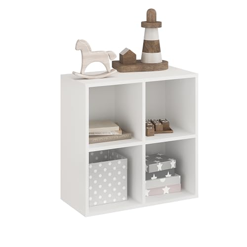 KOMTO Bücherregal Weiß – Regal mit 4 Fächern, Würfelregal, Standregal Schmal für Wohnzimmer, Kinderzimmer, Schlafzimmer | Cube Regal 61 x 60,8 x 29 cm KOMTO Bücherregal Weiß – Regal mit 4 Fächern, Würfelregal, Standregal Schmal für Wohnzimmer, Kinderzimmer, Schlafzimmer | Cube Regal 61 x 60,8 x 29 cm von KOMTO