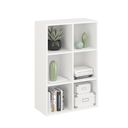 KOMTO Bücherregal Weiß – Regal mit 6 Fächern, Würfelregal, Standregal für Wohnzimmer, Kinderzimmer, Schlafzimmer | Cube Regal 61 x 92 x 29 cm KOMTO Bücherregal Weiß – Regal mit 6 Fächern, Würfelregal, Standregal für Wohnzimmer, Kinderzimmer, Schlafzimmer | Cube Regal 61 x 92 x 29 cm von KOMTO