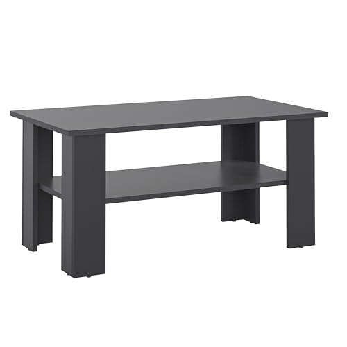 KOMTO Couchtisch Anthrazit Vienna - Wohnzimmertisch Modern Couchtisch Holz 90 x 50 x 43 cm Tisch Wohnzimmer Coffee Table Beistelltisch Sofatisch Kaffeetisch von KOMTO