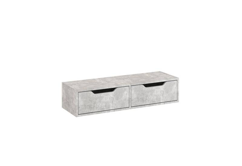 KOMTO Nachttisch KOMTO Wandregal NOKA mit 2 Schubladen – Hängeschrank 100x32,5x22 cm von KOMTO