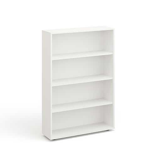 KOMTO Regal 80 cm breit Weiß - Bücherregal mit 4 Ebenen und Höhenverstellbare Regale, Standregal, Aufbewahrungsregal | Bookshelf Lumo 80 x 120 x 24 cm (BxHxT) von KOMTO