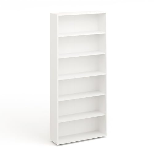 KOMTO Regal 80 cm breit Weiß - Bücherregal mit 6 Ebenen und Höhenverstellbare Regale, Standregal, Aufbewahrungsregal | Bookshelf Lumo 80 x 180 x 24 cm (BxHxT) von KOMTO