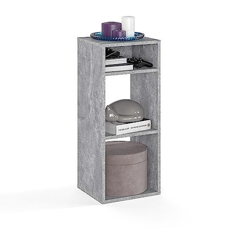 KOMTO Regal Beton - Bücherregal Klein Standregal Würfelregal Büroregal 33,8 х 30,7 х 80,4 cm Bücherschrank RIM2 für Kinderzimmer Regal Wohnzimmer von KOMTO