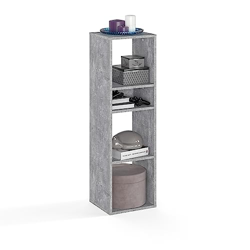 KOMTO Regal Beton - Bücherregal Standregal Würfelregal Büroregal 33,8 х 30,7 х 112,5 cm Bücherschrank RIM3 für Kinderzimmer Regal Wohnzimmer von KOMTO