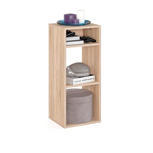 KOMTO Regal Sonoma Eiche - Bücherregal Klein Standregal Würfelregal Büroregal 33,8 х 30,7 х 80,4 cm Bücherschrank RIM2 für Kinderzimmer Regal Wohnzimmer von KOMTO