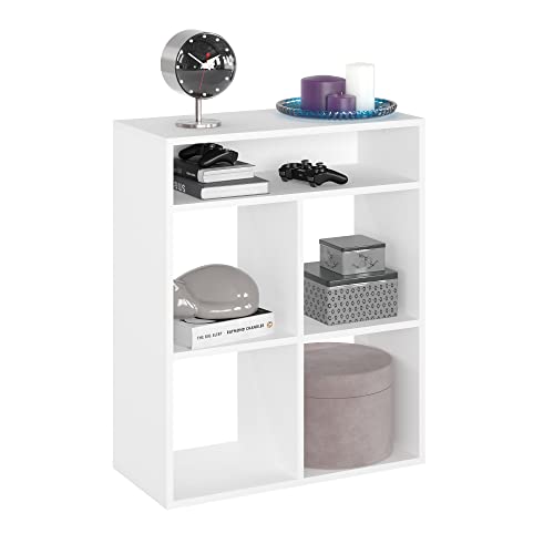 KOMTO Regal Weiß - Bücherregal Standregal Würfelregal Büroregal 65,8 х 30,7 х 80,4 cm Bücherschrank RIM4 für Kinderzimmer Regal Wohnzimmer von KOMTO