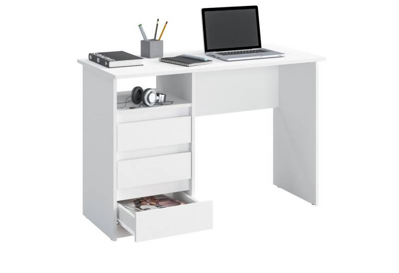 KOMTO Schreibtisch Oslo 110 Schreibtisch mit Schubladen Bürotisch Computertisch, Büro PC-Tisch Kinderschreibtisch mit Stauraum 110 x 50 x 74 cm KOMTO Schreibtisch Oslo 110 Schreibtisch mit Schubladen Bürotisch Computertisch, Büro PC-Tisch Kinderschreibtisch mit Stauraum 110 x 50 x 74 cm von KOMTO