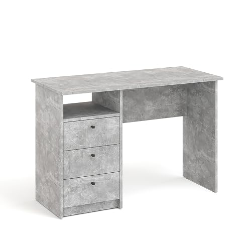 KOMTO Schreibtisch mit Schubladen - Bürotisch Computertisch Klein Arbeitstisch Büro PC-Tisch Kinderschreibtisch mit Stauraum | Moderner Schreibtisch Beton | Oslo 110 x 50 x 74 cm von KOMTO