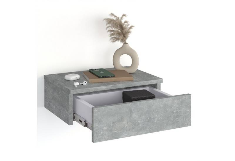KOMTO Wandregal mit Schublade Monaco - Nachttisch Hängend Wandmontage, Wandschublade Nachtschrank Hängend, Monaco 46 x 30 x 15 cm von KOMTO