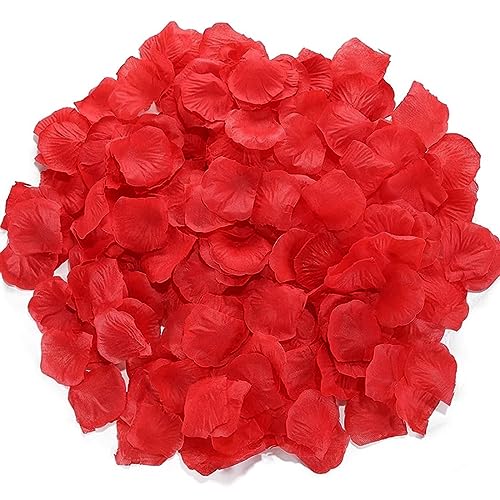 KOMUNJ 1000 Stück Rote Rosenblätter, Künstliche Rosenblätter, Rosenblätter, für Valentinstag Vorschlag Hochzeit Jubiläen Geschenk Geburtstag Romantische Anlass Fantastische von KOMUNJ